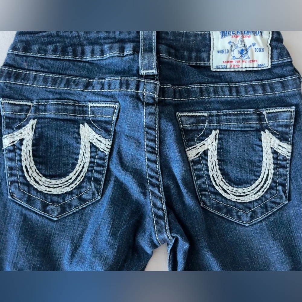 True Religion Classic Blue Denim with Red Stitching
